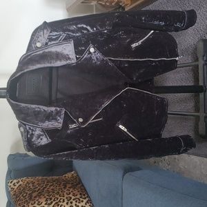 Blank NYC Crushed Velvet Leather Jacket